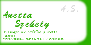 anetta szekely business card